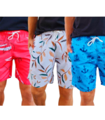 Bermuda Rojo Blanco Azul Hombre Para Piscina A Bordo Con Marieu