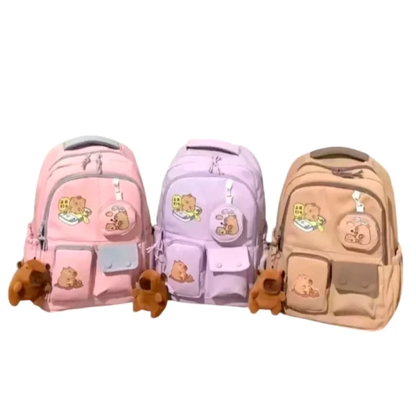 Mochila Capibara Kawaii Para Niños Entrenamiento A Bordo Con Marieu