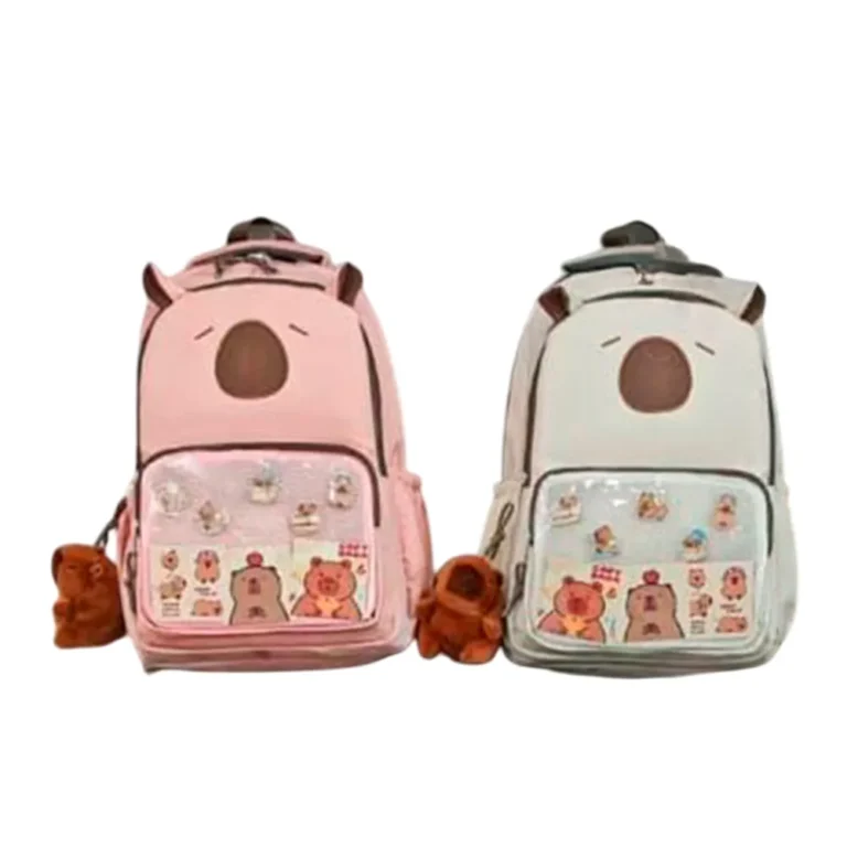 Mochila de Capibara Kawaii Para Niños Colegio Sport A Bordo Con Marieu