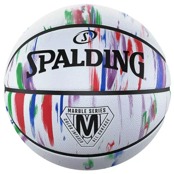 PELOTA PARA BASKET SPALDING MARBLE GOMA BLANCO – #7