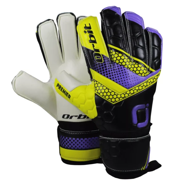 Guantes de Arquero Fútbol Premier – Neón Amarillo/Púrpura
