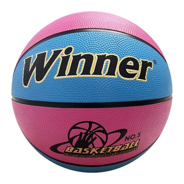 PELOTA DE BÁSKET WINNER GOMA CELESTE/FUCSIA – TALLA 5