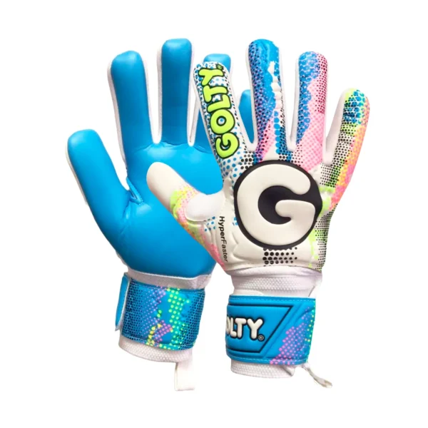 GUANTES DE ARQUERO FUTBOL GOLTY HYPERFASTER – BLANCO/AZUL