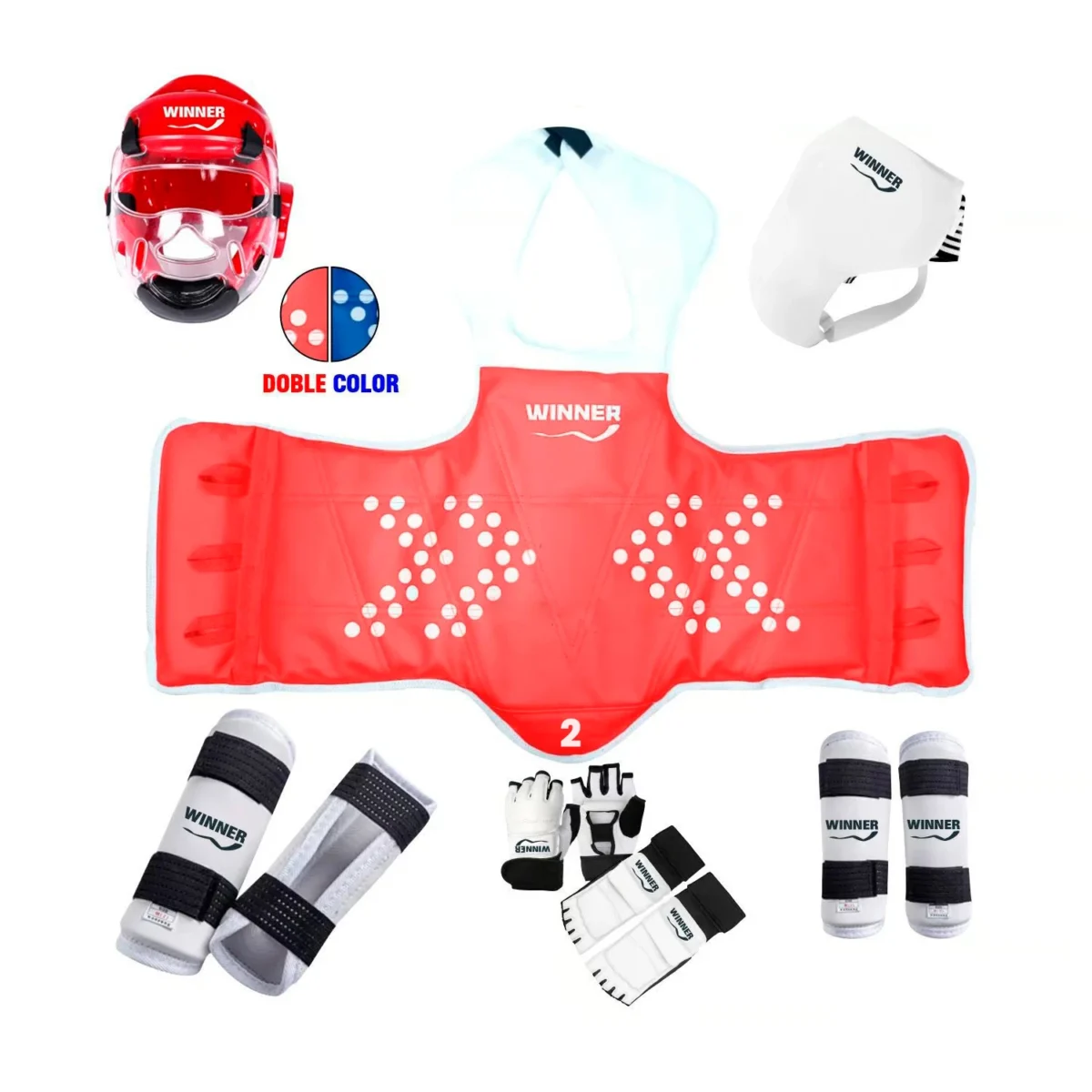 kit proteccion taekwondo numero 2