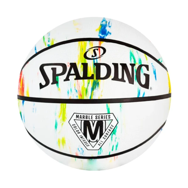 PELOTA DE BASQUET SPALDING MARBLE SERIES GOMA BLANCO #6